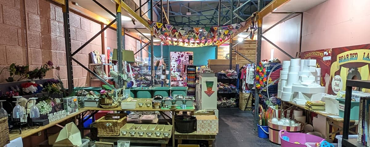 Children's books and toys section, Thrift Warehouse Exeter
